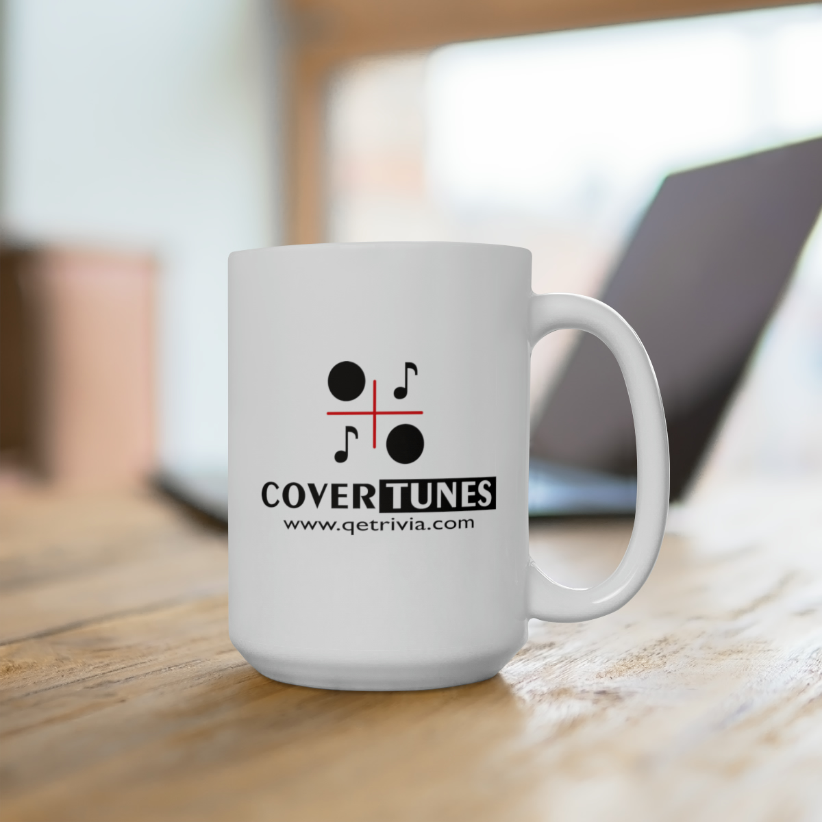 Cover Tunes Mug – White, 15oz